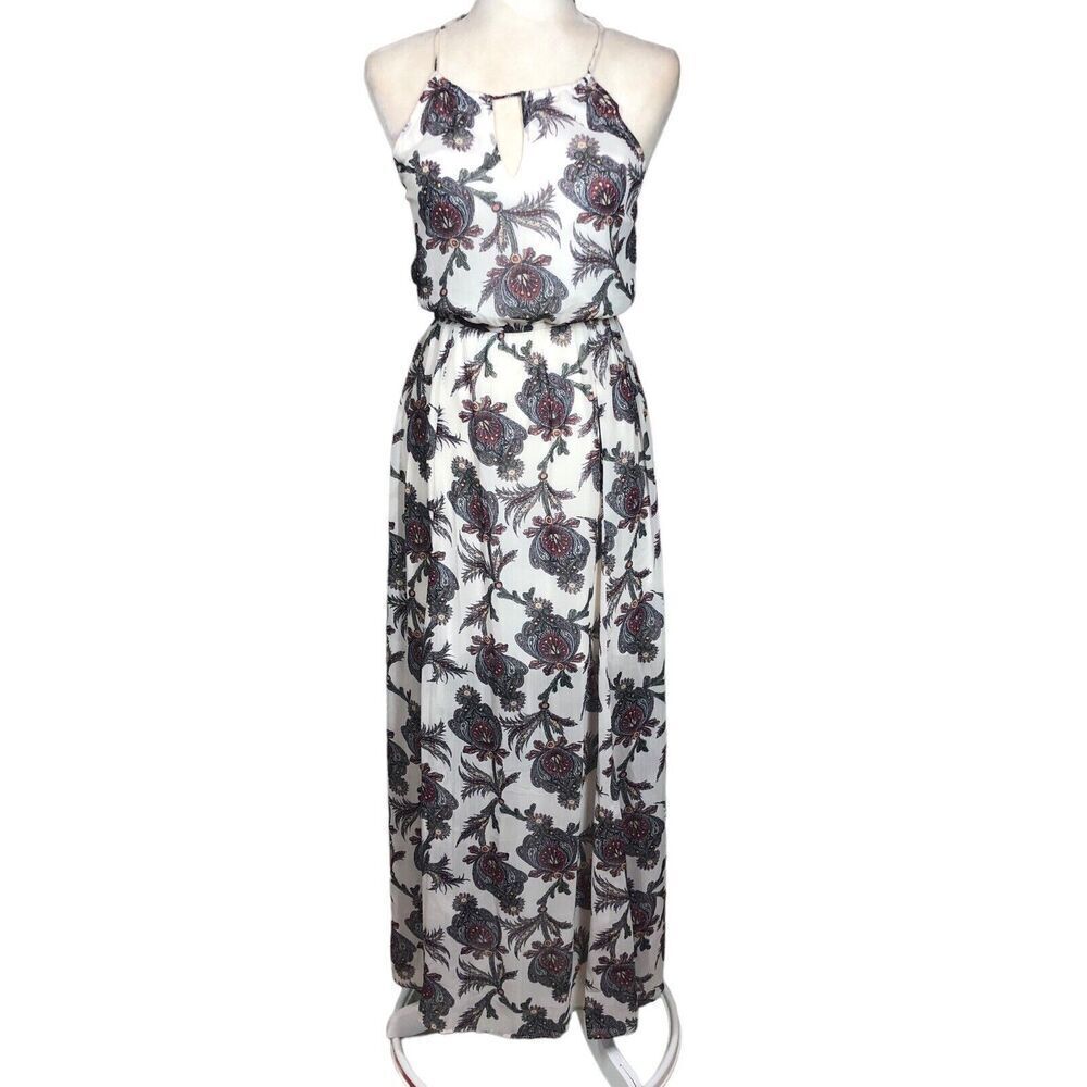Abercrombie & Fitch Dress M‎ Halter Black Key Hole Bodice Y2K Hippy Boho Maxi - Picture 8 of 12